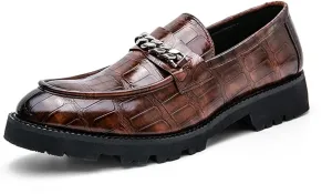 Dress Shoes for Men Men's Slip-On Patent Leather Loafers with Bright Fringe Round Toe Dress Shoes for Spring