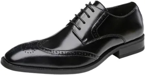 Dress Shoes for Men, Oxford Formal Leather Shoes, Breathable Lace-Up Wedding & Business Shoes, Comfortable Tuxedo Shoes, Modern & Stylish Formal Footwear for Work and Special Occasions