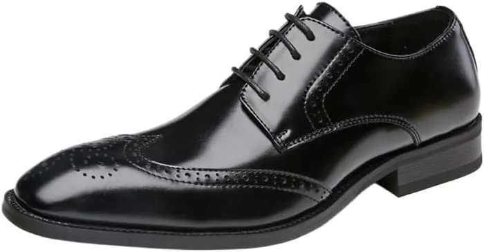 Dress Shoes for Men, Oxford Formal Leather Shoes, Breathable Lace-Up Wedding & Business Shoes, Comfortable Tuxedo Shoes, Modern & Stylish Formal Footwear for Work and Special Occasions