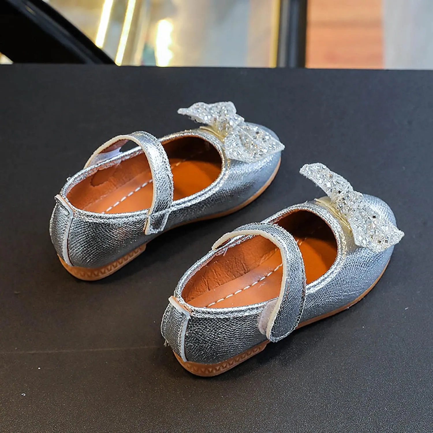 Fashion Autumn Girls Casual Shoes Flat Light Solid Color Sequin Bow Cute Shiny Dress Shoes Girls Size 12 Boots