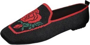Flats for Women Knit Ballet Flats Slip On Loafer Shoes Comfort Work Shoe