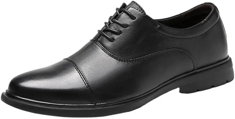 Formal Business Leather Shoes Men's Classic Wingtip Dress Oxfords Luxury Black All-Match Casual Tuxedo Shoes