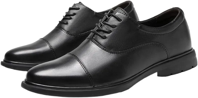 Formal Business Leather Shoes Men's Classic Wingtip Dress Oxfords Luxury Black All-Match Casual Tuxedo Shoes