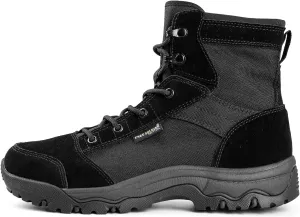 FREE SOLDIER Men's Tactical Hiking Boots Lightweight Comfortable Work Boots Combat Boots 6 Inches(Black 8.5)