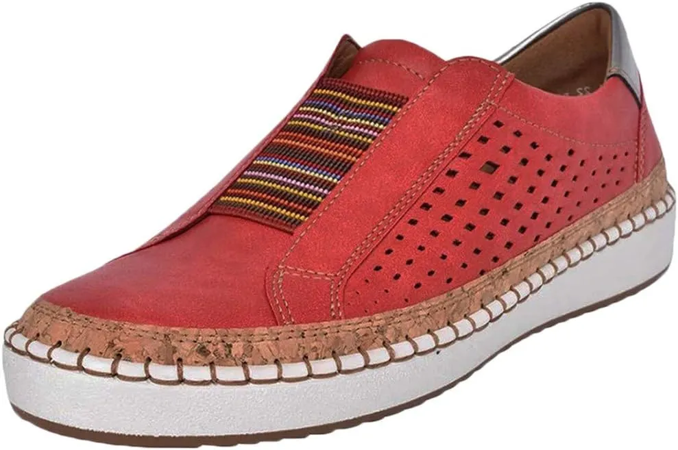 Gibobby Walking Shoes for Women Slip ons,New Wedge Sneakers Women's Outdoor Sneakers Fashion Casual Hollow Fashion Casual for Women Wedge Sneakers
