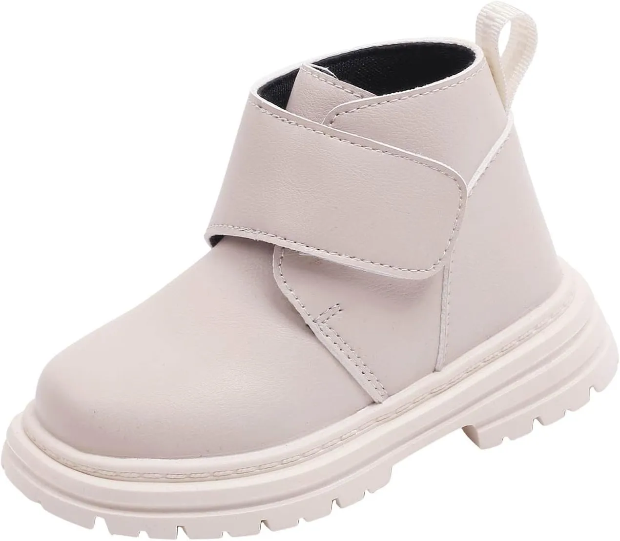 Girl's Ankle Riding Boots Faux Leather Short Booties Warm Outdoor Hiking Boots,Comfortable Water- Slip on Boots,Toddler Non Slip Texture Soft Durable Walking Boot Sole Baby Hook and Loop Boots