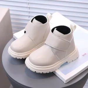 Girl's Ankle Riding Boots Faux Leather Short Booties Warm Outdoor Hiking Boots,Comfortable Water- Slip on Boots,Toddler Non Slip Texture Soft Durable Walking Boot Sole Baby Hook and Loop Boots