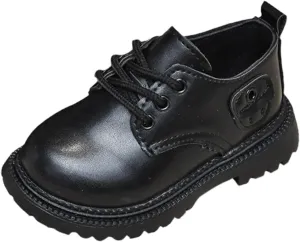 Girls Boys Boots Combat Ankle Boots Short Booties Church Dress Shoes Lace up Faux-Leather School Uniform Loafers
