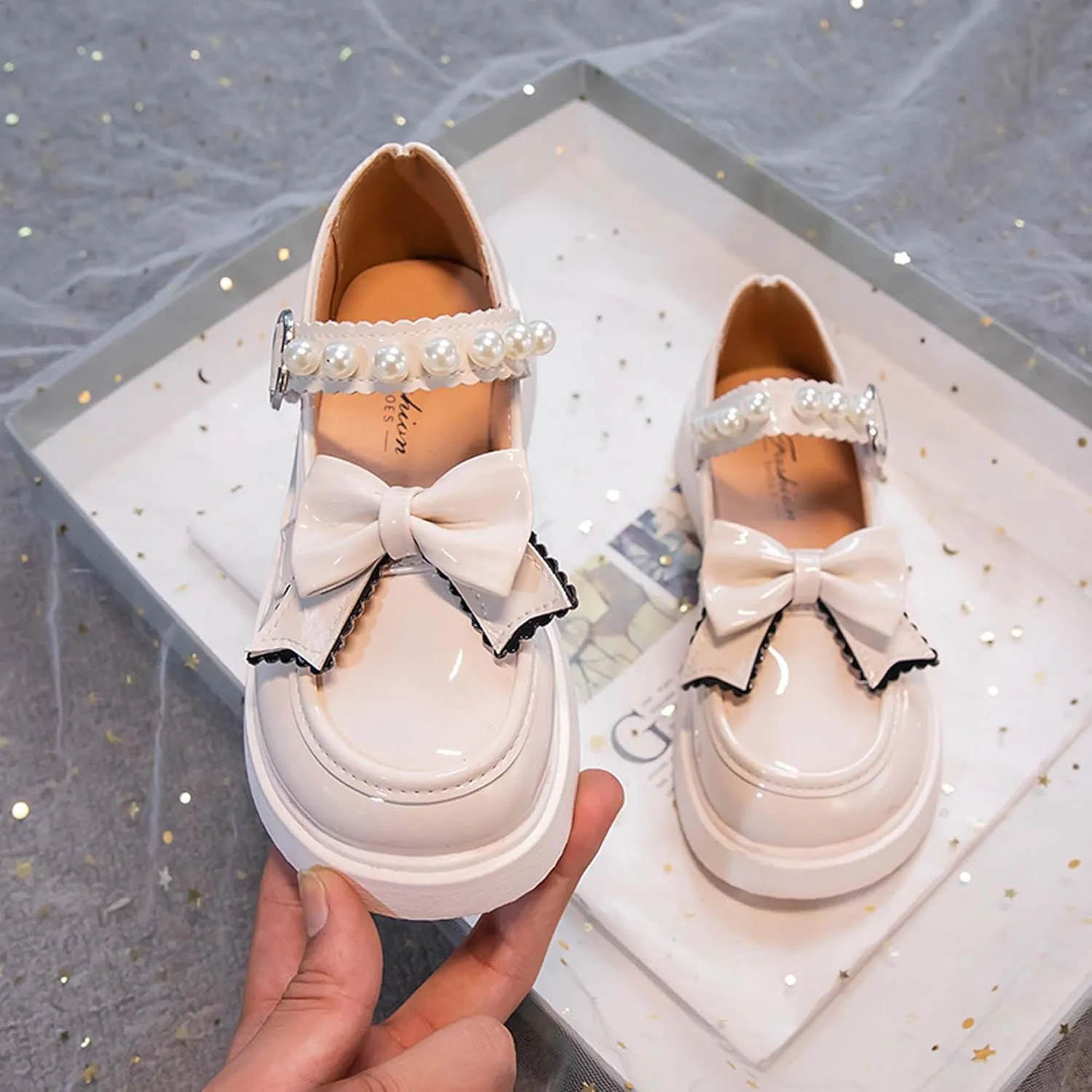 Girls Formal Shoes Ballet Princess Flat Shoes for Party Wedding School,Toddler/Toddler/Big Kids