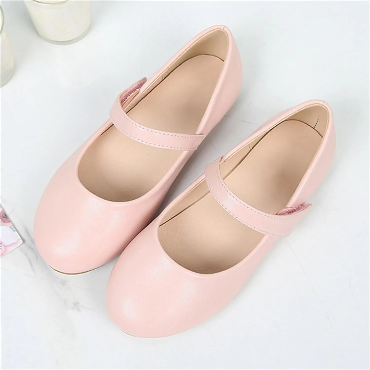 Girls Mary Jane Ballerina Flat Dress Shoes for Toddler Kids Princess Easy Buckle School Uniform Church Formal Shoes
