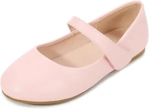 Girls Mary Jane Ballerina Flat Dress Shoes for Toddler Kids Princess Easy Buckle School Uniform Church Formal Shoes