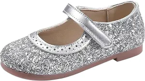 Girls Sequins Sandals Kids Summer Dress Dance Shoes Baby Toddler 𝗟ow Heel Soft Sole Loafers Casual Comfy Trendy Shoes