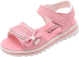 Girls Shoes Fashion Flower Thick Sole Sandals Soft Sole Comfortable Princess Sandals Outdoor Sports Sandals for Girls (Pink, 9-9.5 Years Big Kids)