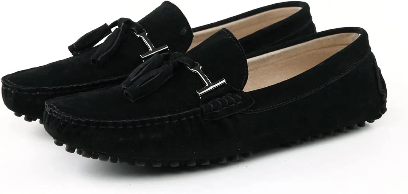 Hanfike Womens Casual Loafers Shoes Slip on Flats with Tassel Buckle Knot