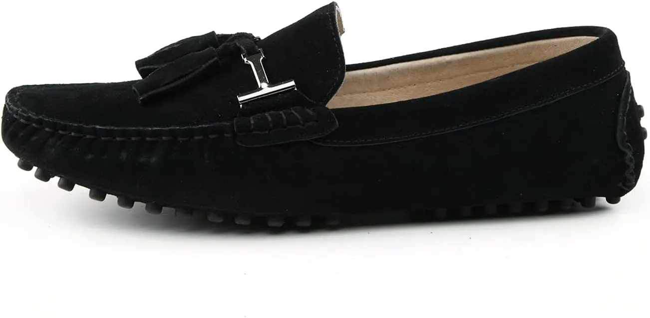 Hanfike Womens Casual Loafers Shoes Slip on Flats with Tassel Buckle Knot