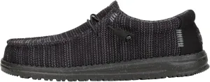 Hey Dude Wally Stretch Sox Black/Black Size 8, Men’s Shoes, Men's Slip-on Loafers, Comfortable & Light-Weight