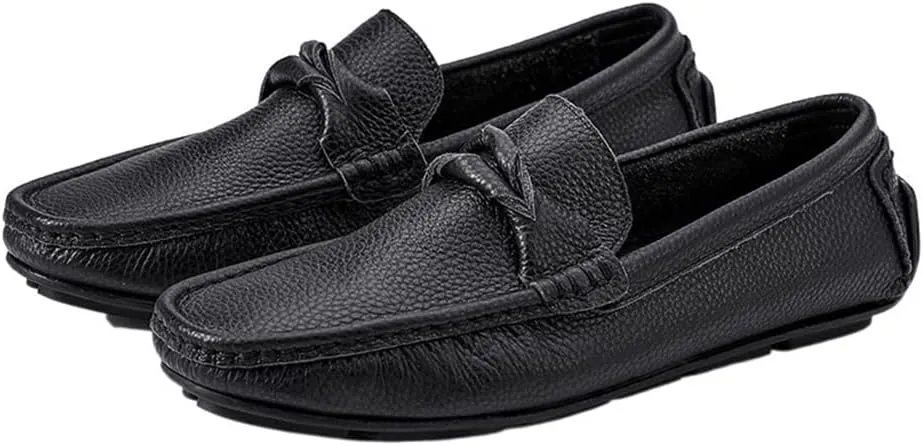 HOOENG Men's Loafers Shoes Penny Driving Loafers Solid Colors Leather Flexible Comfortable Anti-Slip Outdoor Slip-ons