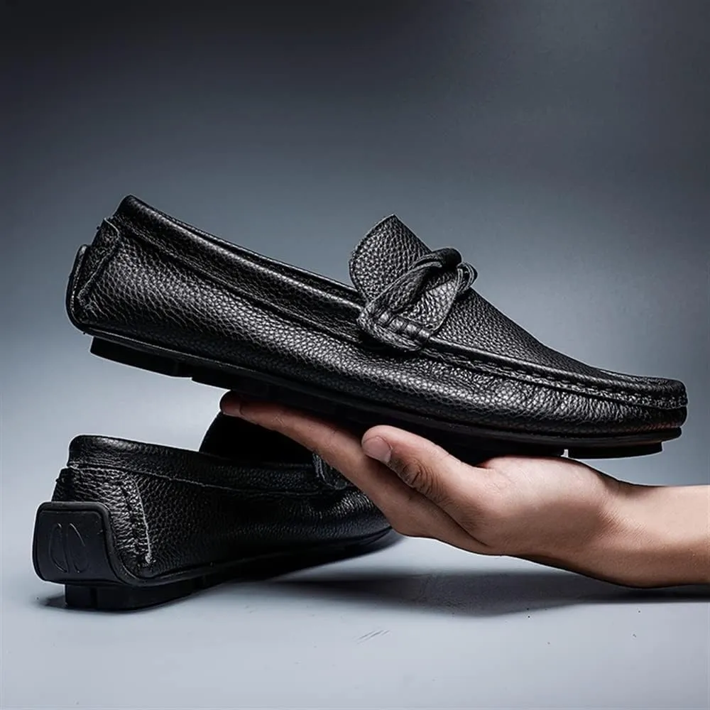 HOOENG Men's Loafers Shoes Penny Driving Loafers Solid Colors Leather Flexible Comfortable Anti-Slip Outdoor Slip-ons