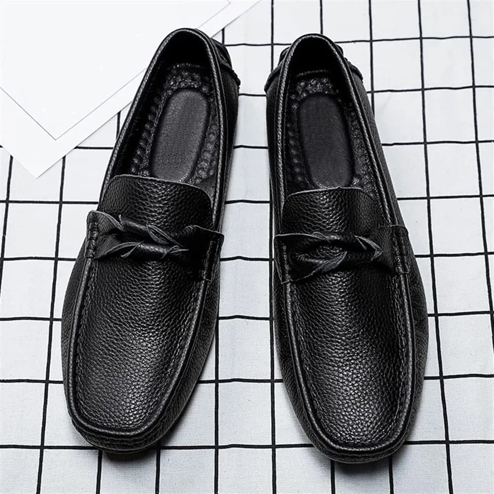 HOOENG Men's Loafers Shoes Penny Driving Loafers Solid Colors Leather Flexible Comfortable Anti-Slip Outdoor Slip-ons