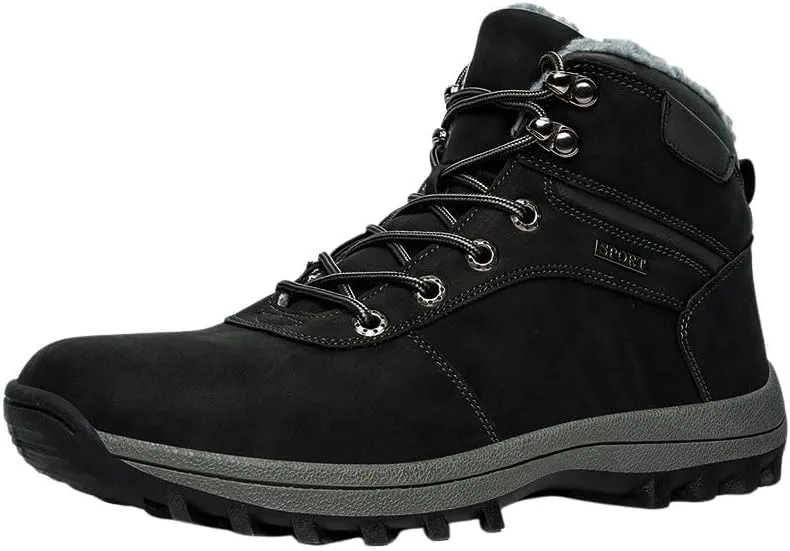 Insulated Hiking Boots - Waterproof, Breathable, Slip-Resistant, Warm, and Durable Construction Shoes for Men - Ideal for Outdoor Work, Snow, and Ice