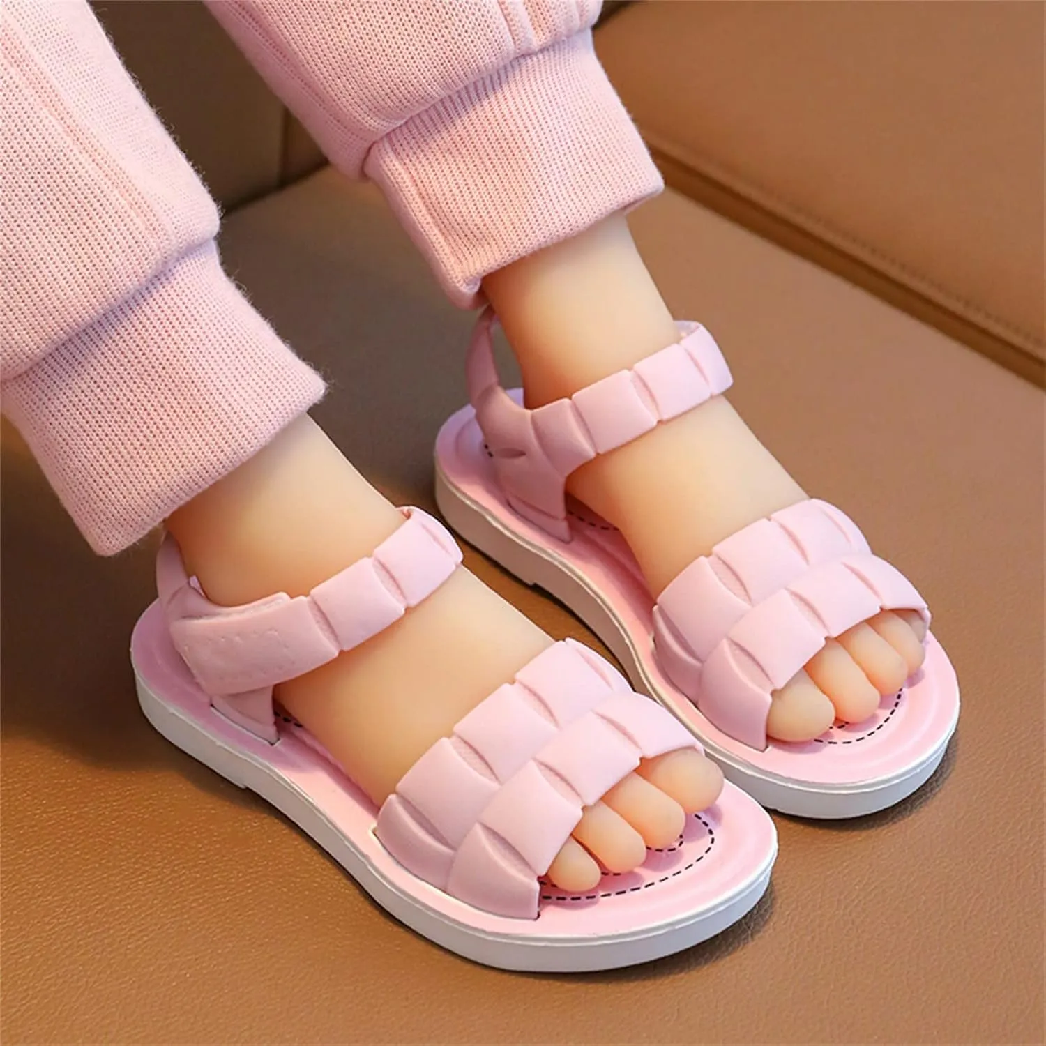 Kids Girls Thick Sole Comfy Soft Beach Sandal 2025 Summer Fashion Comfortable Anti Slip Outdoor Casual Dress Shoes