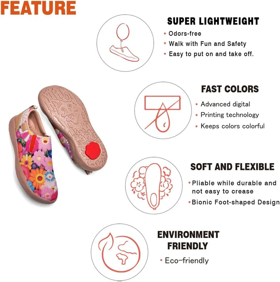 Kids Shoes Boys Girls Slip On Loafers Lightweight Soft Sole Sneaker Smiling Colorful Sunflower