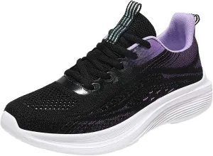Ladies Mesh Breathable Non Slip Casual Walking Shoes Simple Comfortable Lighweight Sneakers Low Top Soft Sole Cute Fashion Outdoor Sports Shoes for Women