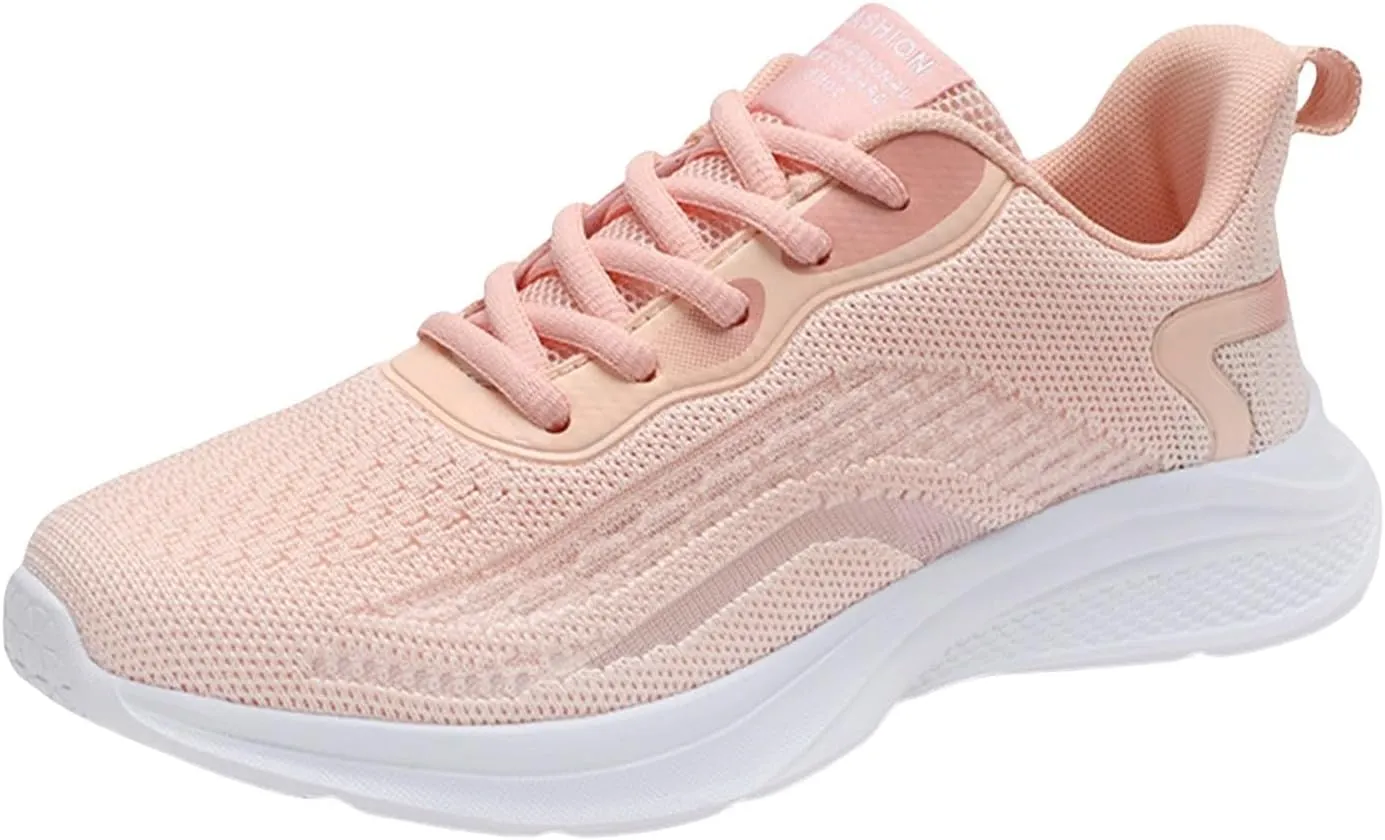 Ladies Orthopedic Sneakers Lace-up Casual Breathable Soft Sole Walking Running Shoes Comfortable Tennis Shoes Non Slip Womens Sneakers with Arch Support