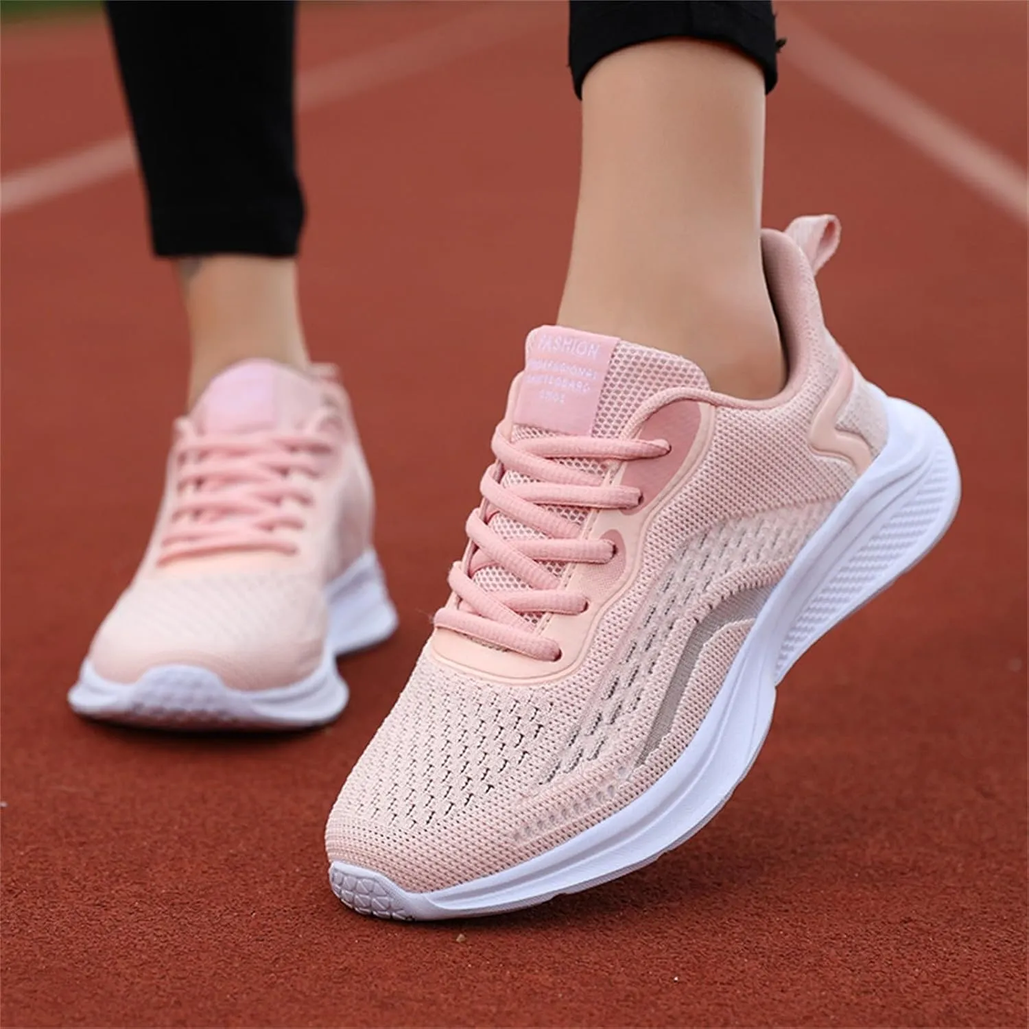 Ladies Orthopedic Sneakers Lace-up Casual Breathable Soft Sole Walking Running Shoes Comfortable Tennis Shoes Non Slip Womens Sneakers with Arch Support