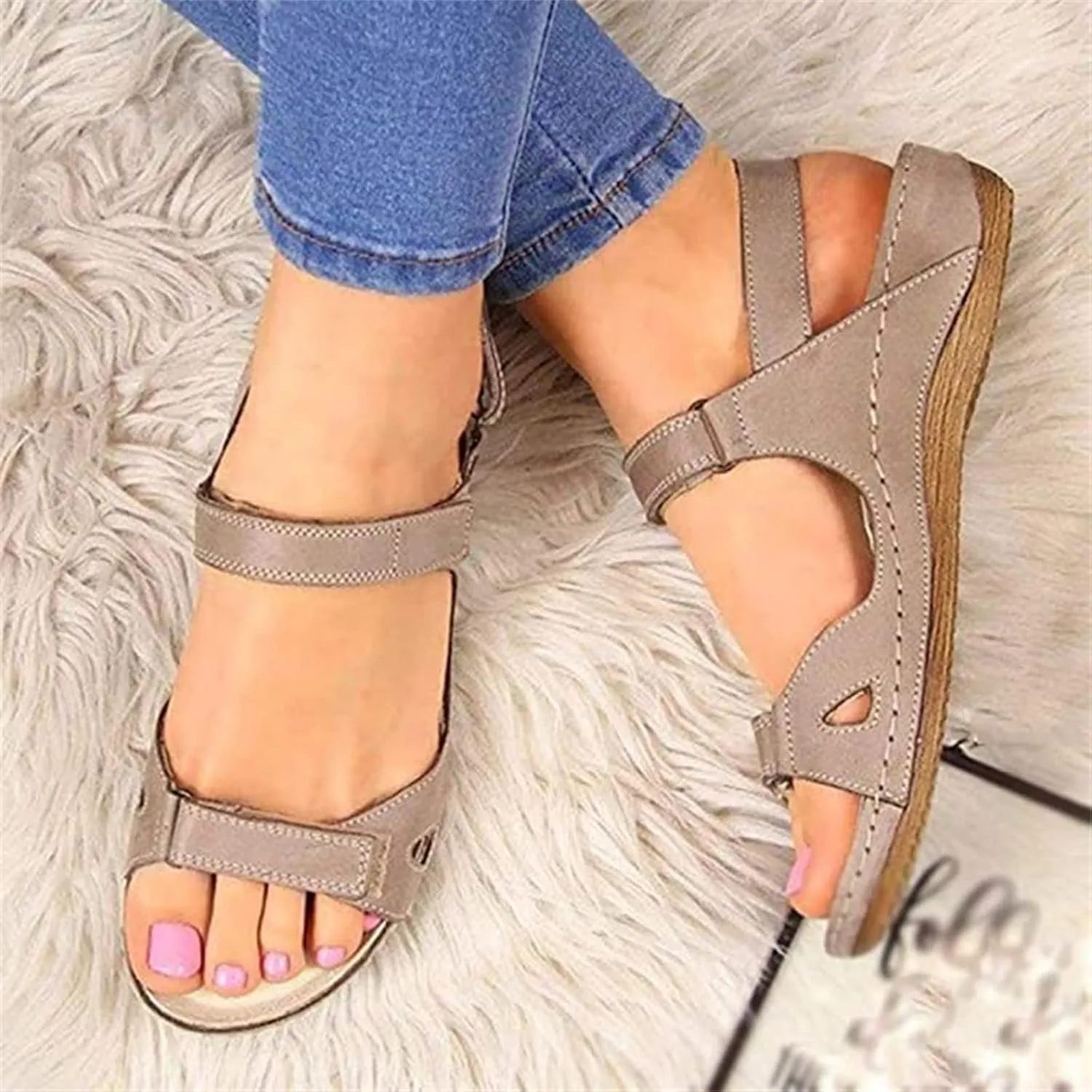 Ladmiple Orthotic Sandals For Women Plantar Fasciitis Fashion Slides Slip On Orthopedic Slipper With Comfortable Arch Support