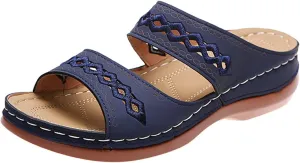 Ladmiple Orthotic Sandals For Women Plantar Fasciitis Fashion Slides Slip On Orthopedic Slipper With Comfortable Arch Support
