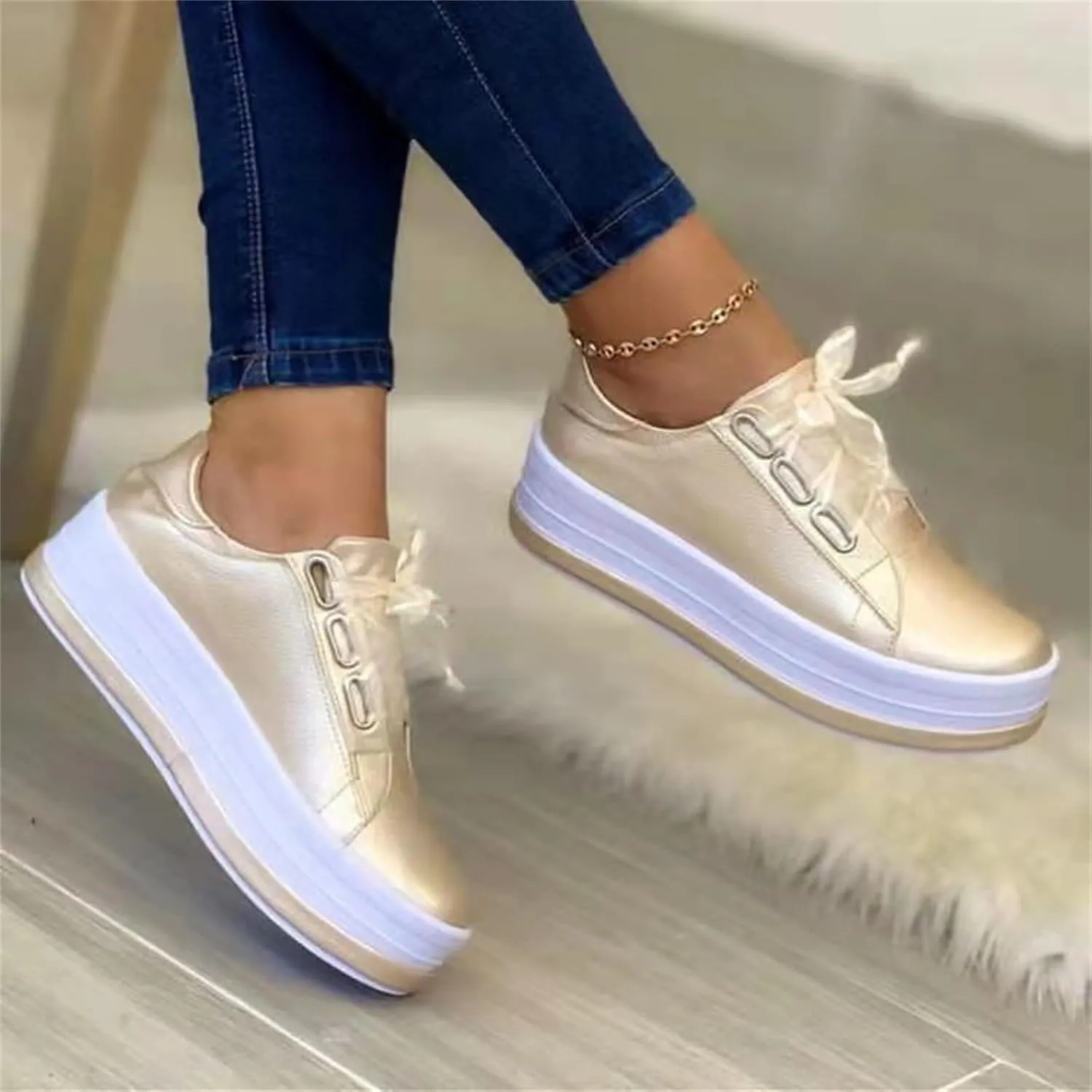 Ladmiple Shoes For Women Dressy Casual Flats Fashion Sneakers Breathable Comfortable Lightweight Walking Slip On Loafers
