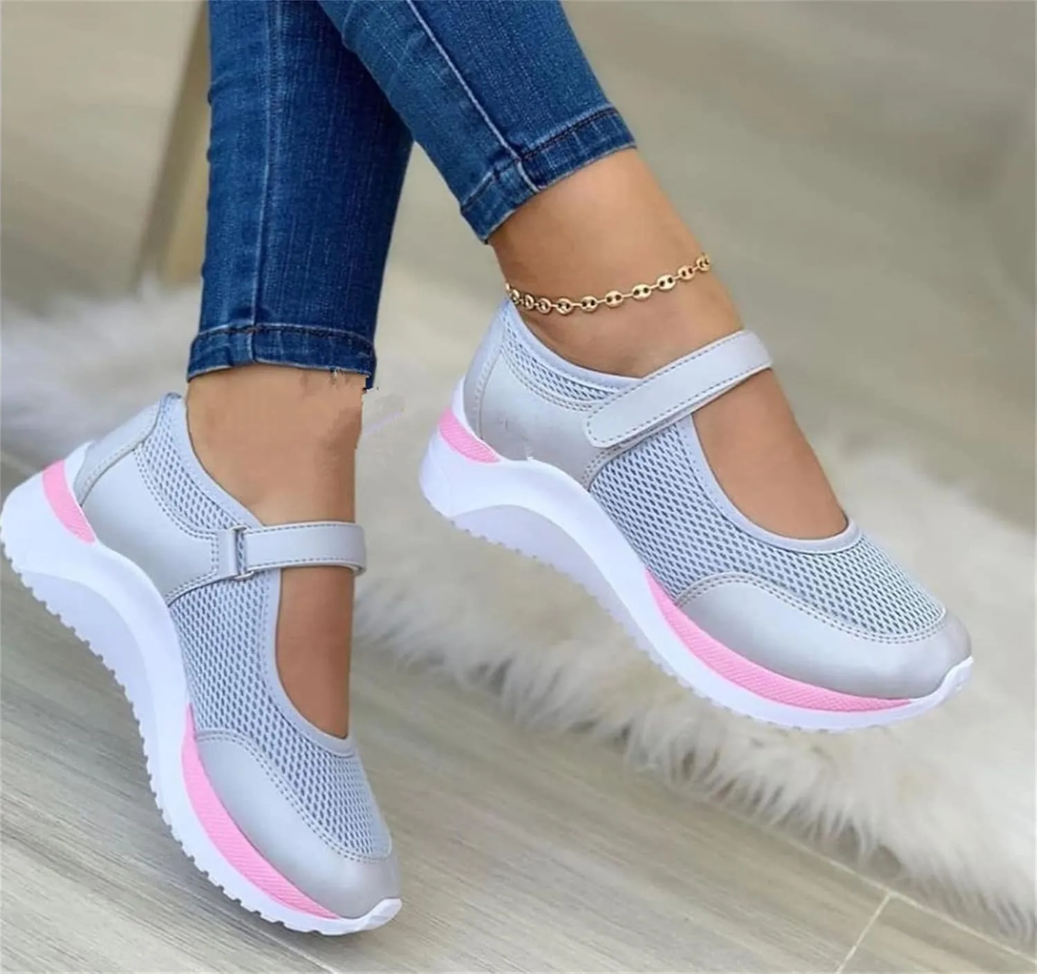 Ladmiple Sneakers For Women Walking Shoes Slip On Fashion Comfort Dressy Casual Summer Low Top Platform Flats Loafers