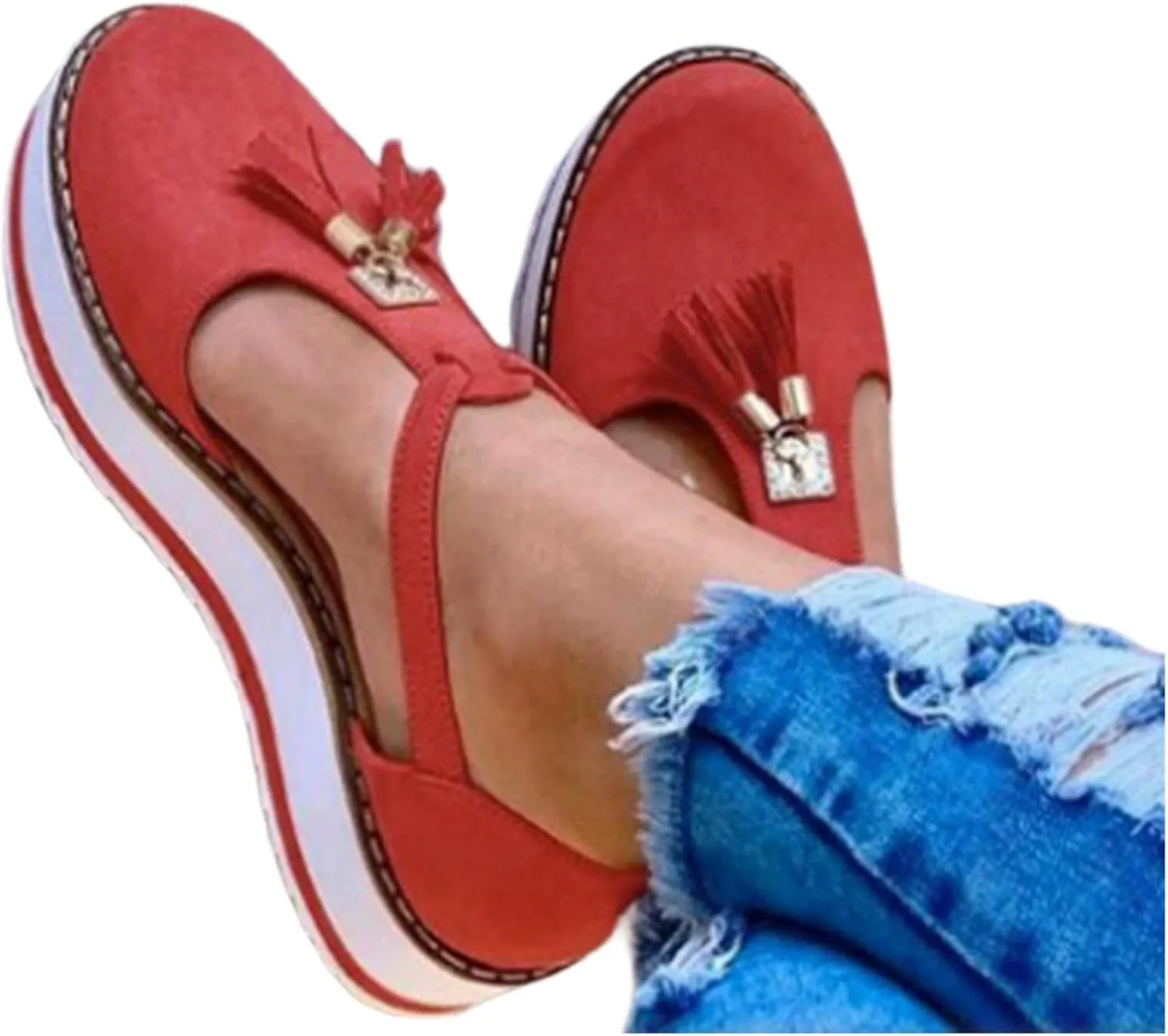 Ladmiple Sneakers For Women Walking Shoes Slip On Low Top Fashion Dressy Casual Summer Comfort Non Slip Flats Loafers