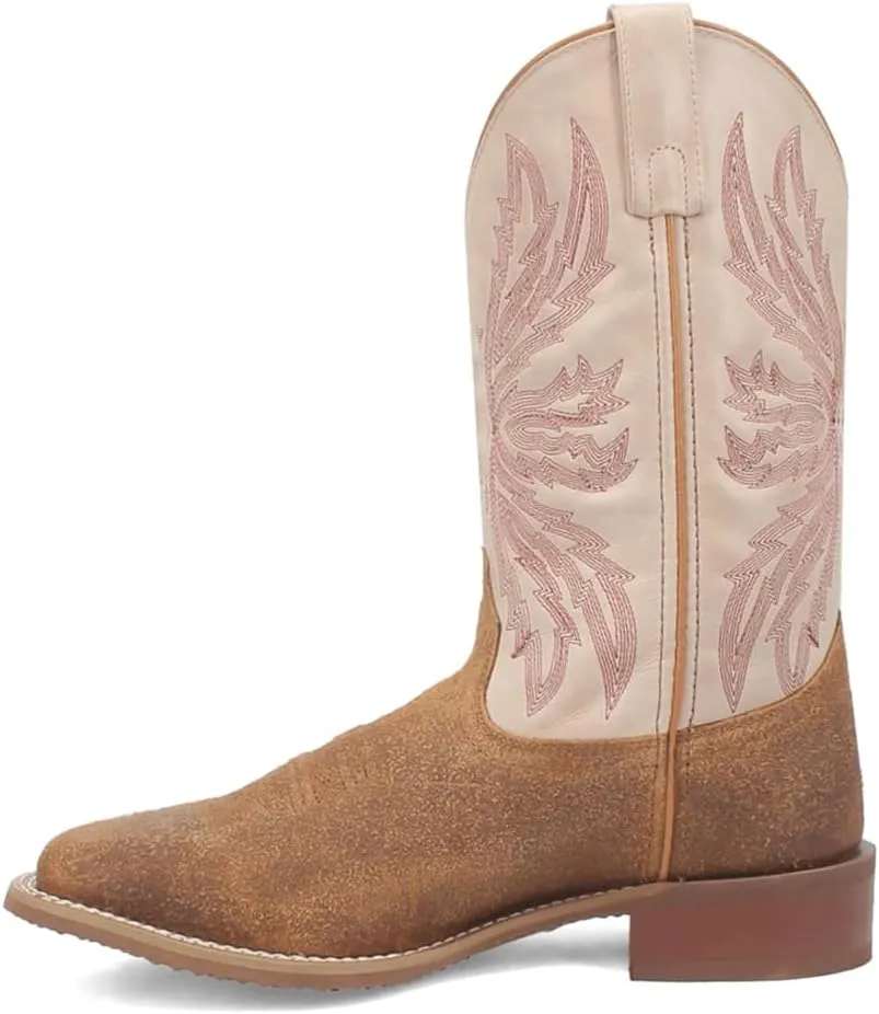 Laredo Mens Chet Embroidered Square Toe Casual Boots Mid Calf - Brown