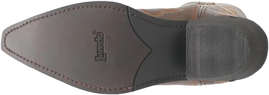 Laredo Mens Jameson Embroidered Snip Toe Casual Boots Mid Calf - Brown