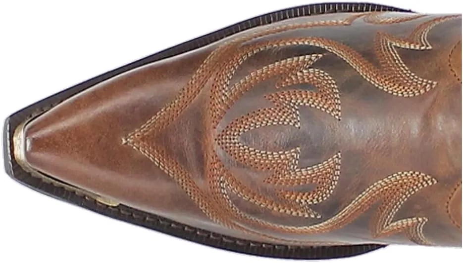 Laredo Mens Jameson Embroidered Snip Toe Casual Boots Mid Calf - Brown