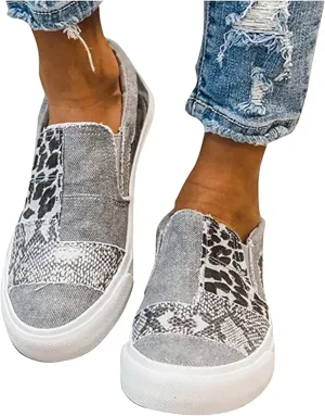 Lausiuoe Christmas Shoes For Women Flats Canvas Shoes Fashion Non-Slip Classic Casual Comfort Low Top Walking Sneakers Loafers