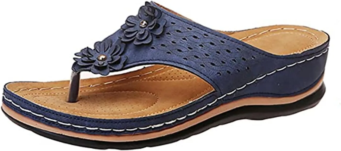 Lausiuoe Flip Flops For Women Beach Wear Original Orthotic Comfort Walking Shoes Dressy Summer Sandals With Arch Support