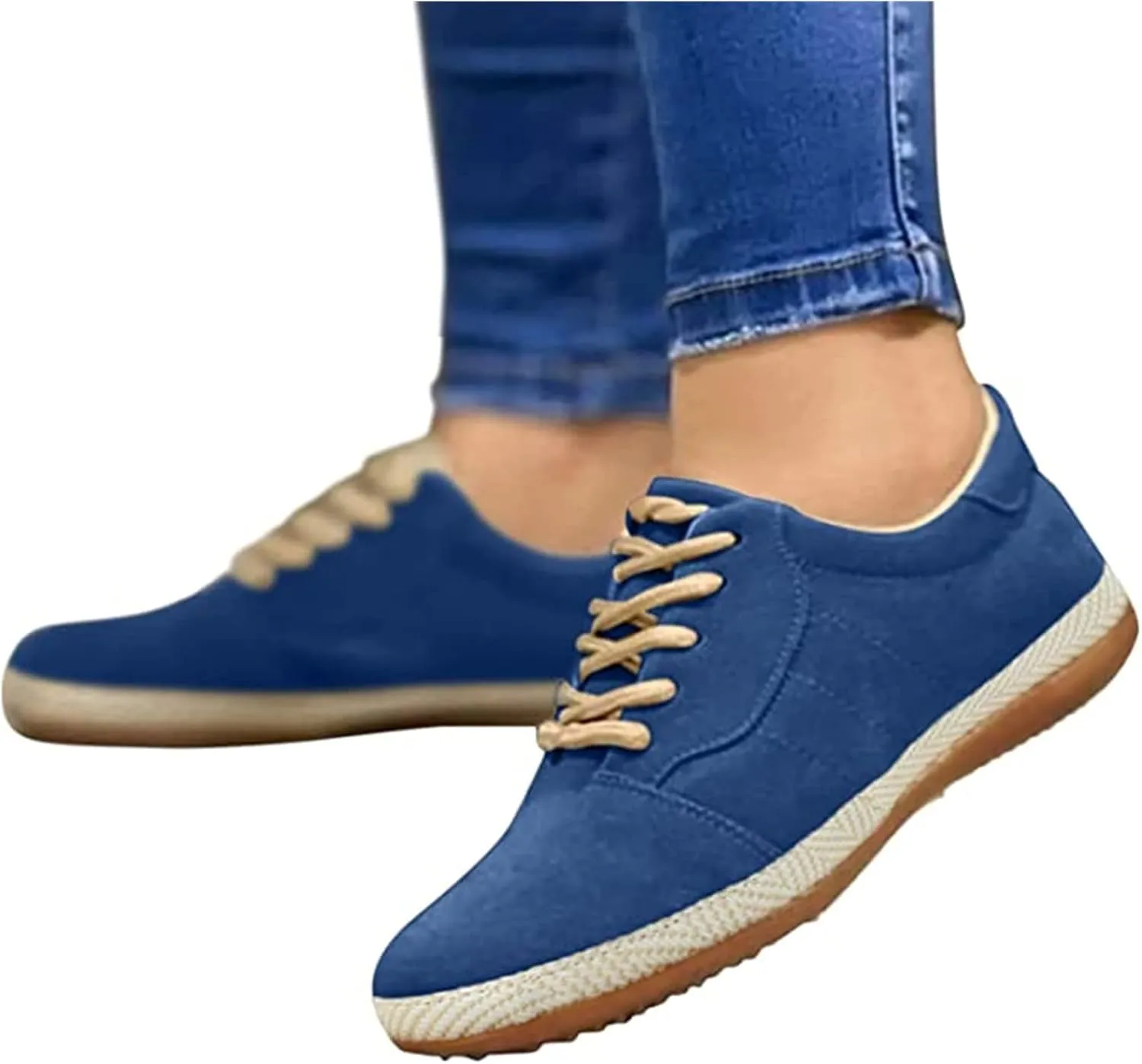 Lausiuoe Shoes for Women Dressy Comfortable Slip On Loafers Shoes Fashion Canvas Sneakers Casual Classic Flat Walking Shoes