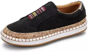 Lausiuoe Shoes For Women Dressy Flats Canvas Loafers Fashion Round Toe Non-Slip Casual Comfortable Walking Slip On Sneakers