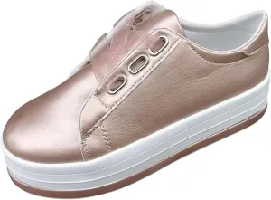 Lausiuoe Shoes For Women Sneakers Cute Leather Low Top Walking Shoes Casual Fashion Slip On Soft Non-Slip Flat Loafers