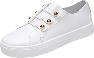 Lausiuoe Shoes For Women Sneakers White Womens Canvas Sneakers Low Top Fashion Comfortable Classic Casual Lightweight Soft Breathable Non-Slip Walking Flat Shoes Loafers