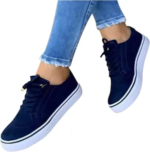 Lausiuoe Shoes For Women Sneakers Wide Width Women Comfortable Casual Fashion Sneakers Walking Shoes Classic Fall Lightweight Soft Breathable Slip On Low Top Canvas Flat Loafers