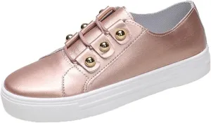 Lausiuoe Sneakers For Women Walking Shoes Comfortable Slip On Leather Loafers Fashion Casual Soft Non-Slip Flat Shoes