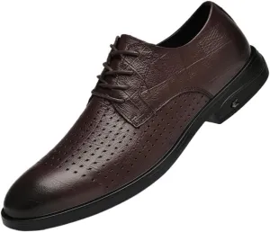 Lightweight Casual Leather Shoes Men's Comfortable Breathable Oxford Shoes Fashionable Classic Lace-up Walking