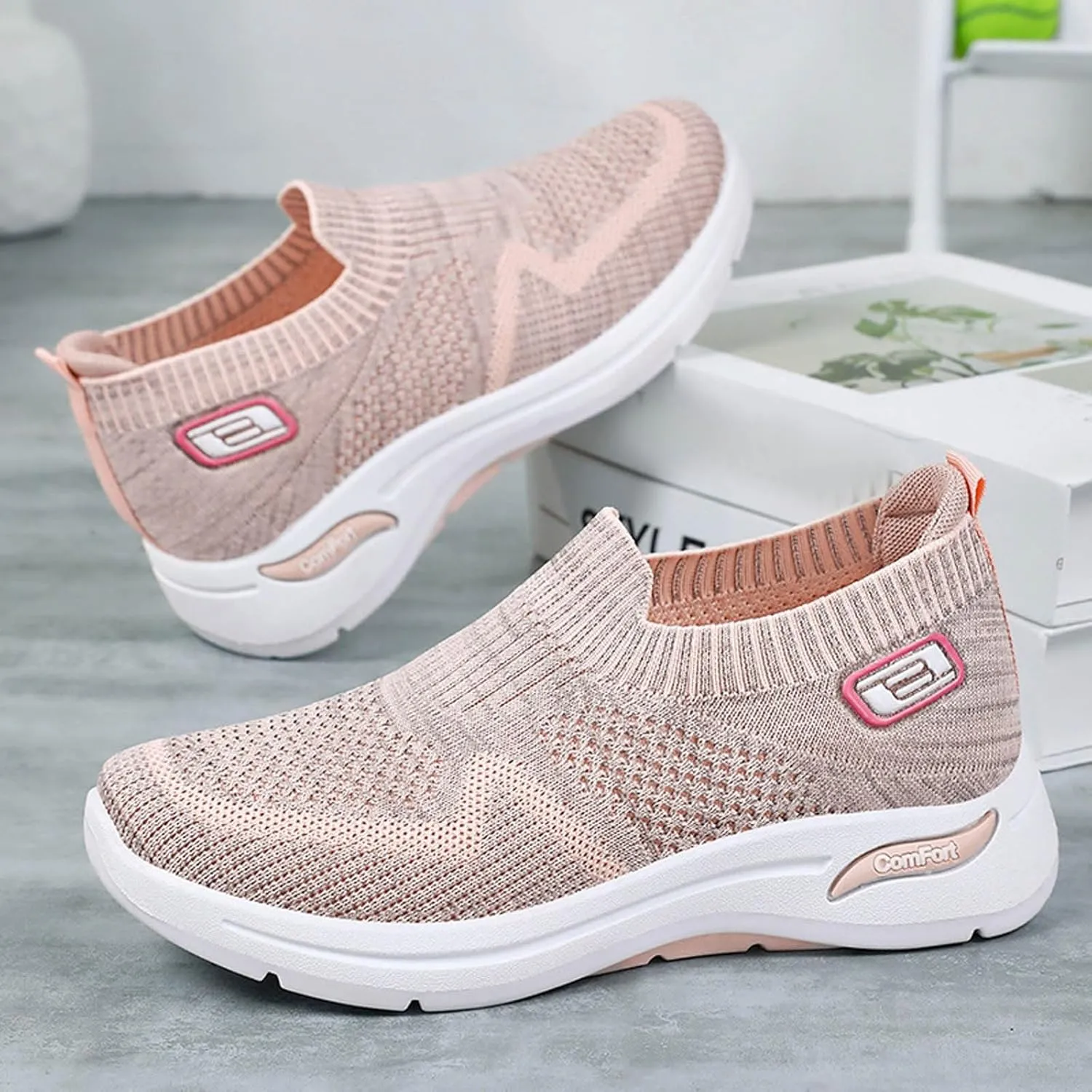Loafers for Women Casual Women's Comfortable & Lightweight Loafers Slip On Sneakers Flat No Slip Sneaker J41 Water Shoes