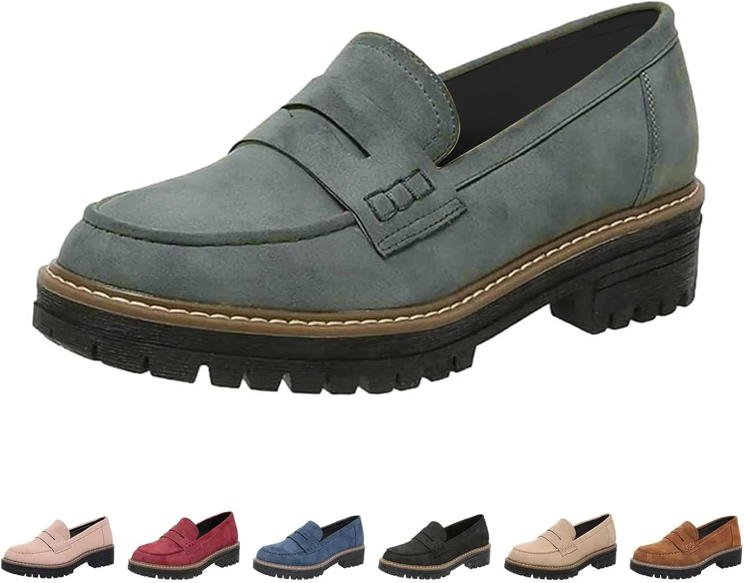 Loafers for Women Platform Slip On Loafers Dressy Business Shoe Comfortable Chunky Shoes Casual Work Shoes
