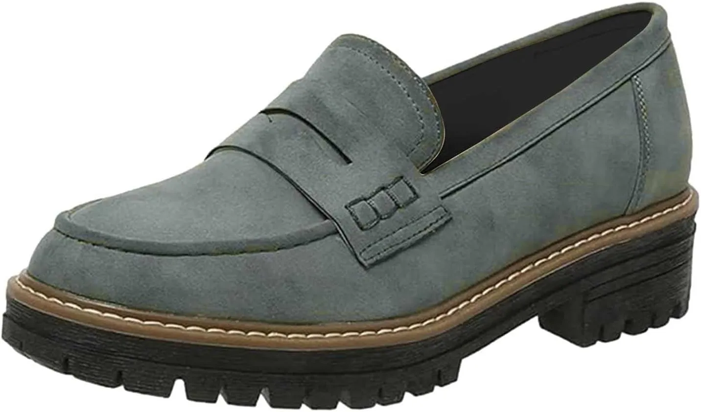 Loafers for Women Platform Slip On Loafers Dressy Business Shoe Comfortable Chunky Shoes Casual Work Shoes