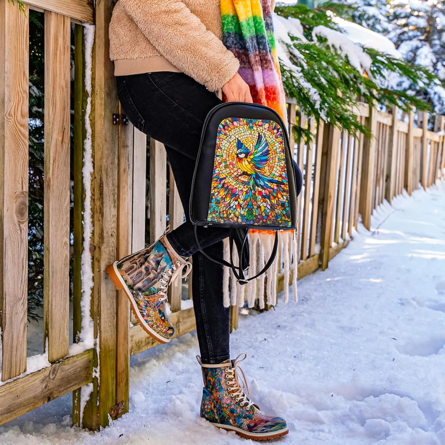 Long Boots for Women  Vegan Leather and Unique Design Womens Winter Boots